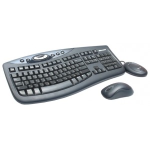 Комплект (клавиатура мышь) Microsoft Wireless Desktop 2000 USB, черный (M7J-00012)