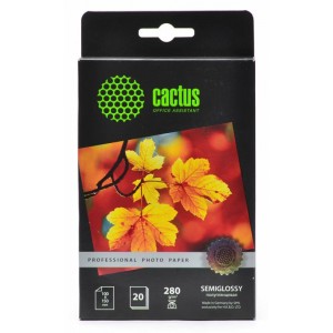 Фотобумага Cactus Prof CS-SGA628020 10x15/280г/м2/20л./белый полуглянцевое для струйной печати